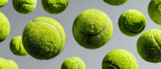 High-Quality Tennis Balls in Dynamic Motion Modern Athletic Sports Visual for Energetic Millennial Marketing and Social Media Campaign Content