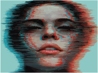 face of a man with painted face