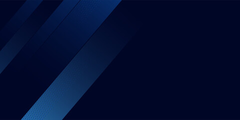 Abstract blue banner design vector, dynamic sporty horizontal background template for media promotion or web banner