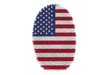 American flag fingerprint isolated on transparent background