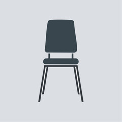 Simple chair vector, black silhouette style