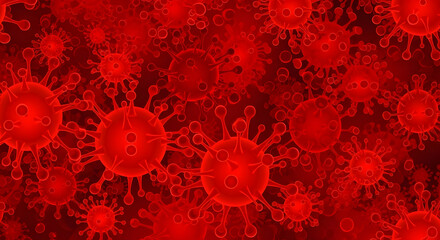 Red virus pattern background