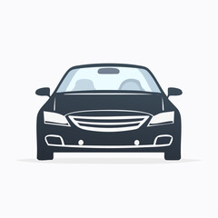 Naklejka premium Simple black car vector silhouette