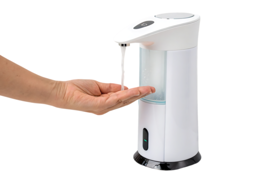 Automatic Soap Dispenser Hygiene isolated on transparent background