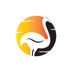 Ostrich icon logo vector