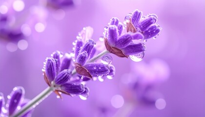 Naklejka premium Abstract background illustration of beautiful purple lavender flowers