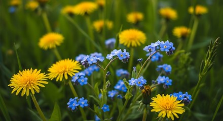 Spring wildflowers meadow