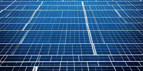 Solar panel field. An overhead shot of a collection of blue solar panels.