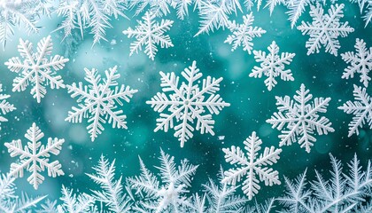 Seamless winter blue Christmas background pattern with snowflakes