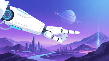 An illustration of robots yearning for space