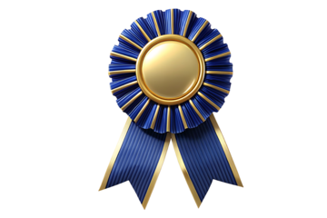 Blue Ribbon Award isolated on transparent background