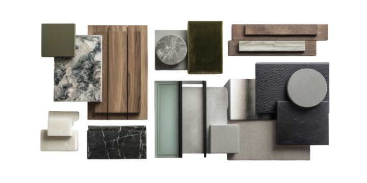 Abstract color palette of various stone and wood textures