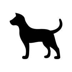 Silhouette of a dog standing on white background illustration vector design