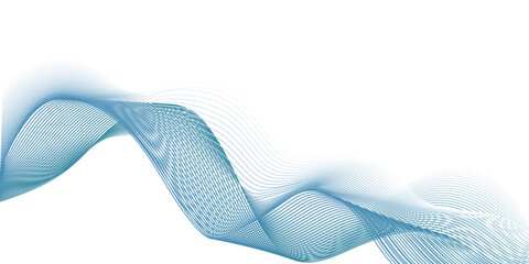 Smooth blue wave curve line background template