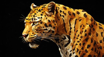 Geometric leopard portrait