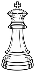 Black and White Chess King Piece Illustration