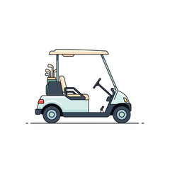 Clean Vector Illustration of a Golf Cart for Sporting Goods, Equipment and Leisure Activity Marketing and Design Purposes.