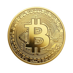 Bitcoin isolated on white background. Cryptocurrency. Digital currency.