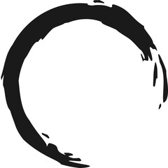 원형-원 프레임-브러쉬-붓터치-수묵화-먹물