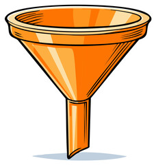 Shiny Orange Funnel Illustration for Science or Cooking Themes