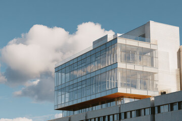 Fototapeta premium capture stunning view of modern architectural facades with focus on industrial design elements