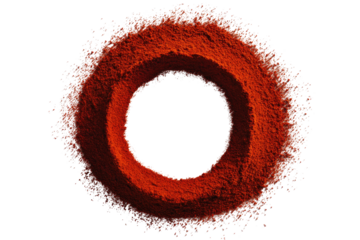 Red powder ring,  textured circle on transparent background