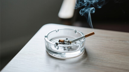 cigarette and ashtray