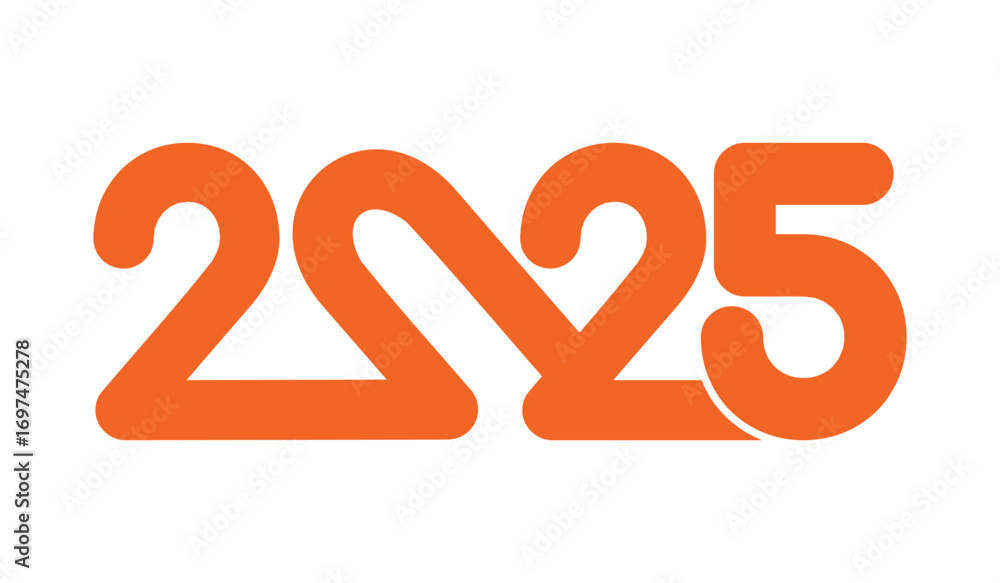 Poster anticipating the arrival of 2025 a bold and modern graphic design representing the year ahead with a
