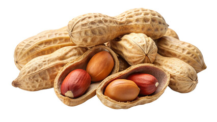 realistic-peanuts-in-shell---isolated-on--white-background