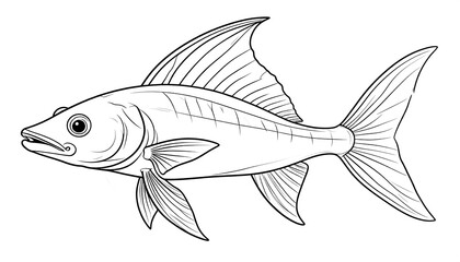 Obraz premium Side view of a fish drawing