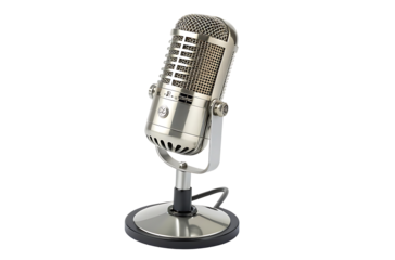 Classic Microphone Studio isolated on transparent background