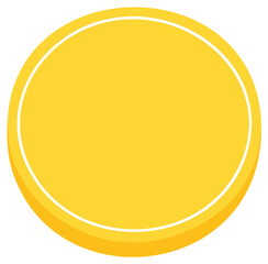 Bright yellow circle with white outline and subtle 3D shadow effect