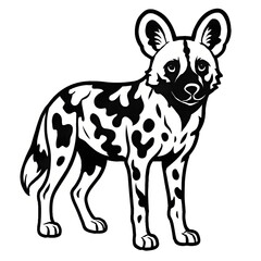 A wild dog illustration vector style coloring page