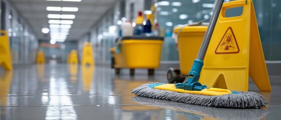 Fototapeta premium Cleaning equipment in hospitals