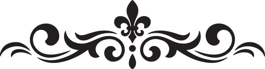 Elegant black and white decorative flourish silhouette