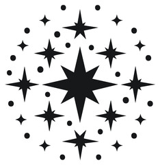 Obraz premium Abstract star burst design with various sizes and shapes creating an enchanting pattern