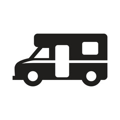 Commercial van silhouette vector illustration for transport vehicle, cargo delivery and automobile