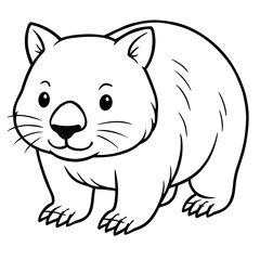A wombat illustration vector style coloring page