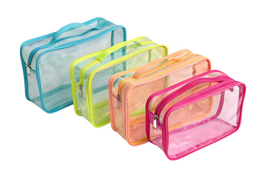 Colorful Cosmetic Bags isolated on transparent background