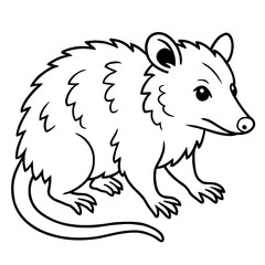 A opossum illustration vector style coloring page