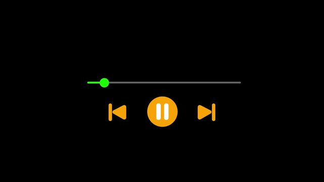Music play bar or music loading bar animation. play pause icon. social media timeline bar.