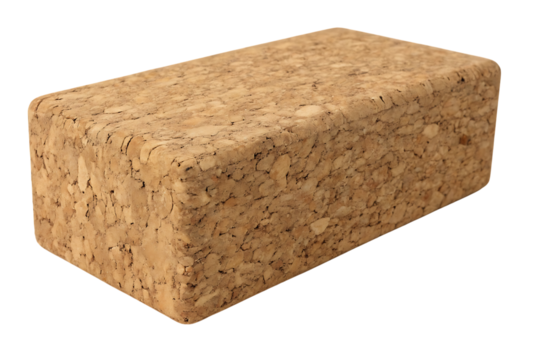 Cork Block Texture isolated on transparent background