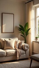 A cozy living room scene featuring soft lighting, plush furniture, and comforting textures, creating a warm and inviting atmosphere , dwelling, comfort, abode