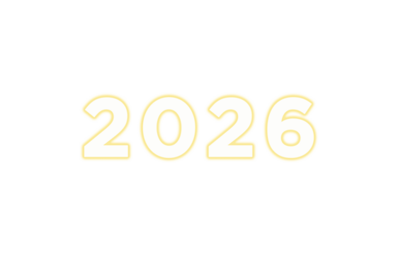 2026 Happy New Year – 3D  Numbers Isolated on Transparent  Background 2026 Number Design | Modern Typography New Year 