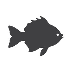 Minimal abstract fish logo illustration suitable for nature, marine, and wildlife identity