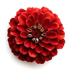 Red zinnia with beautiful multi-layered petals
