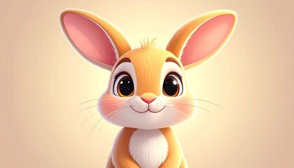 Cute cartoon bunny portrait