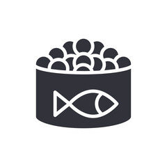 Stylized Fish Roe Delicacy Container Icon With Clean Graphic Design Features