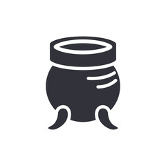 Isolated Representation Of A Cauldron With A Smooth Finish And Rounded Design Element