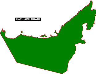 Solid map of UAE State Abu Dhabi